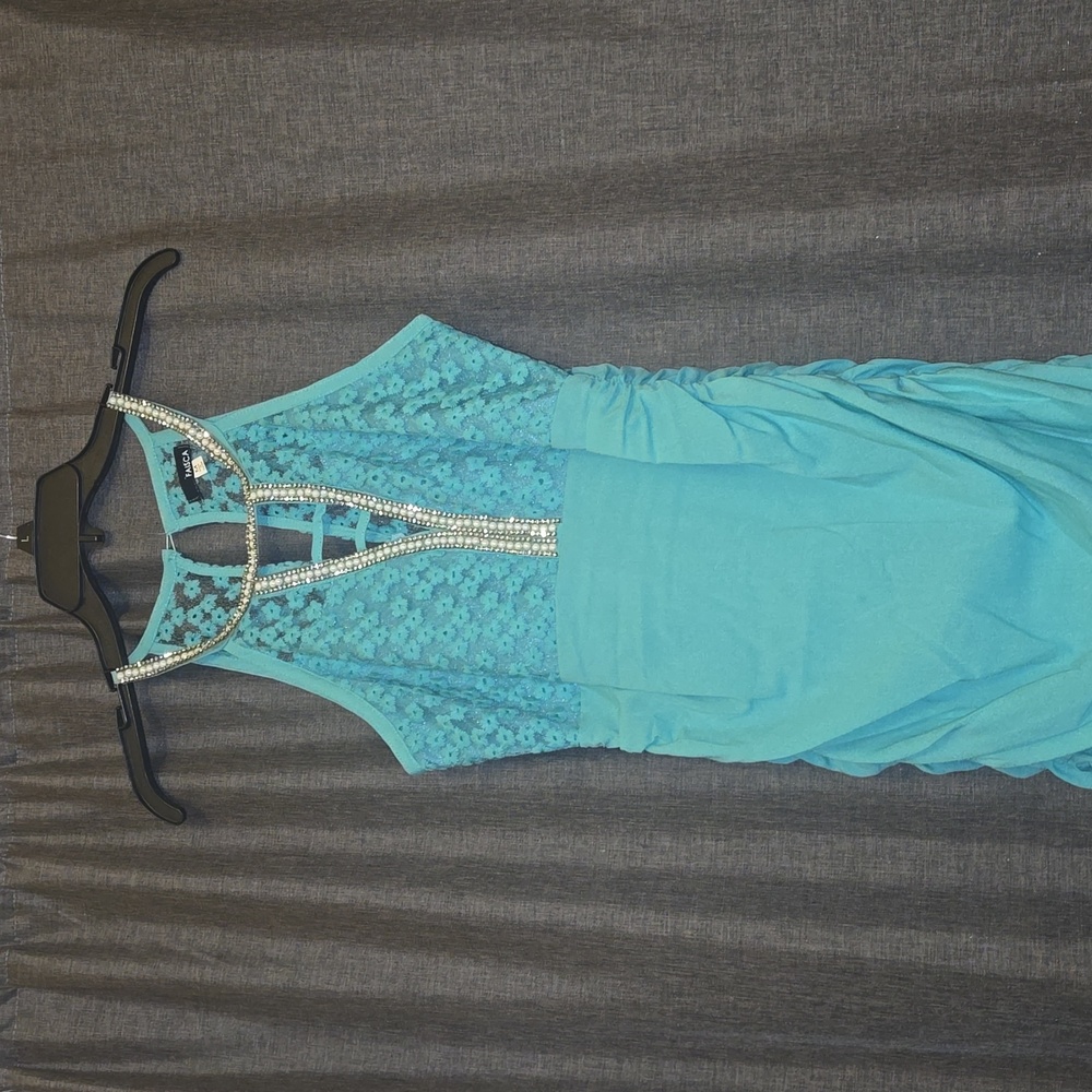 Teal Rutched Sexy Dress